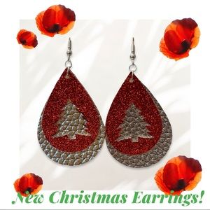 Christmas Earrings Faux leather